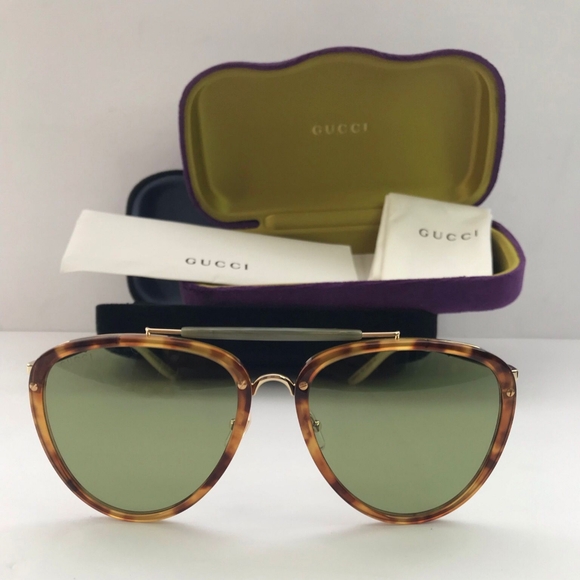 New Authentic Gucci Aviator Sunglasses Tortoise GG0672S Havana - Picture 12 of 16